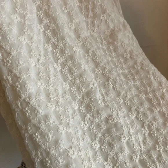 Altar'd State Cream Floral Embroidered Textured Mini Dress - Picture 10 of 10